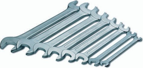 Cimco Doppel-Maulschlüssel-Set 8-teilig aus Chrom-Vanadium in Silber, Größen 6 - 22mm - Bild 1