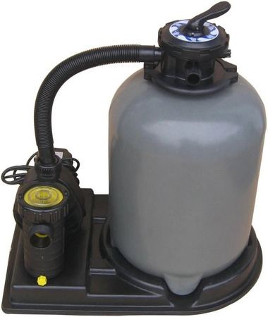 Waterman Sandfilteranlage mit 11 m³/h Pumpenleistung, 6-Wege-Ventil und 75 kg Quarzsand in Grau
