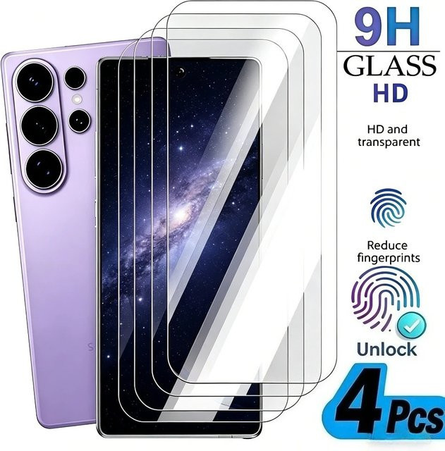 ZMZE 4er-Pack Ultra-Klares Gehärtetes Glas Displayschutzfolien für Samsung Galaxy S26 S25 S24 S23 S22 S21 Ultra Plus FE, Transparent, Kratzfest - Bild 1