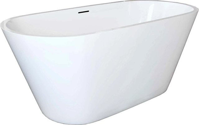 AICA Freistehende Badewanne Oval aus Acryl in Weiß B/T/H: 150 x 70 cm - Bild 1