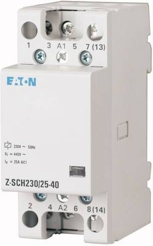 Eaton Installationsschütz Z-SCH230/25-04 in Weiß mit 4 Öffnern, Nennspannung 230 V / 240 V und 25 A Schaltstrom - Bild 1