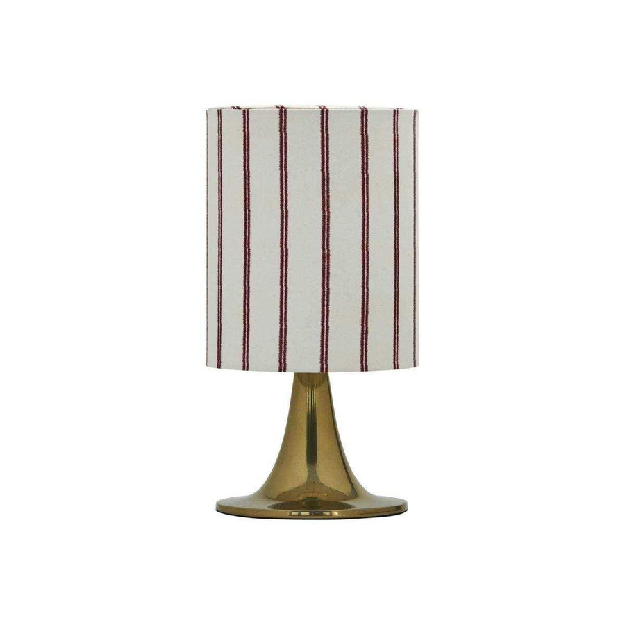 House Doctor Tischlampe Tulip in Messing mit weißem Stoffschirm, Höhe: 38 cm - Bild 1
