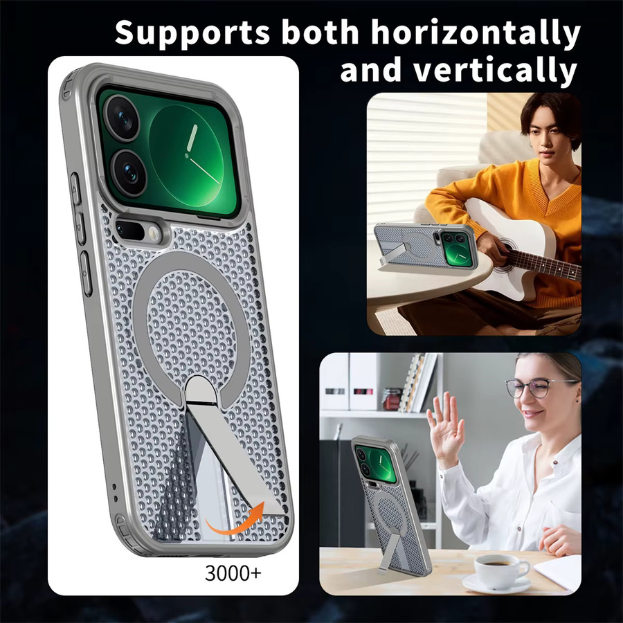 Stoßfeste transparente MagSafe-Handyhülle für Xiaomi mit kühlender Wärmeableitung und verstecktem Halterungssystem - Bild 5