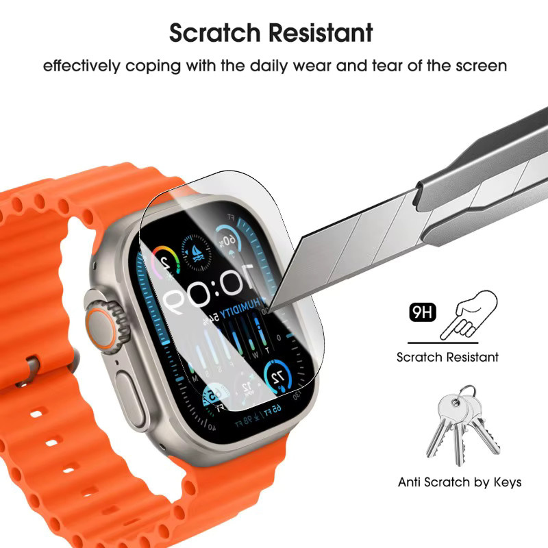 Apple Displayschutz gehärtetes Glas, transparent, Apple Watch Ultra - Bild 2