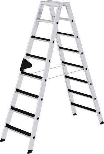 MUNK Günzburger Steigtechnik Clip-Step Aluminium Stehleiter beidseitig begehbar, Farbe: Silber, Arbeitshöhe: 3,5 m - Bild 1