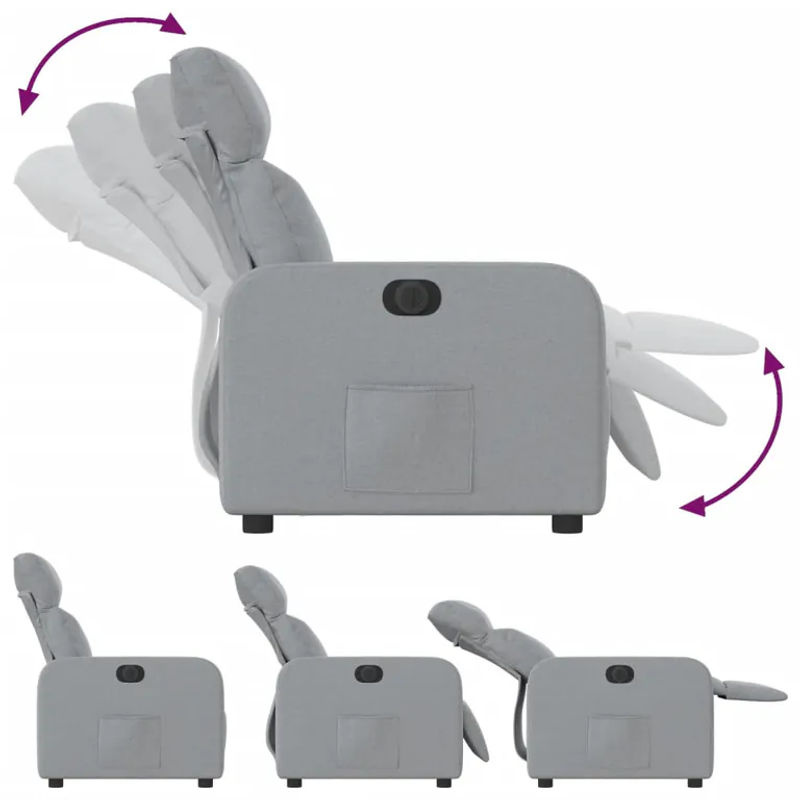 Vidaxl Elektrischer Relax-Sessel in Grau mit Stoffbezug im modernen Design - Bild 4