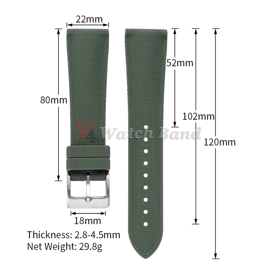 Uhrenarmband nxalp, Kautschuk, Schwarz, Unisex - Bild 4