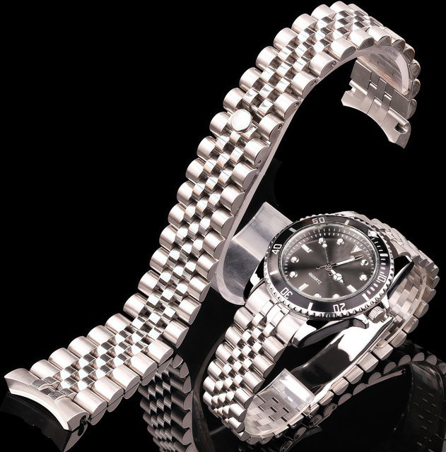 ChronoLink Uhrenarmband Edelstahl, Oyster-Armband, 20 mm, Herren, Silber - Bild 1