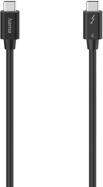 Hama Thunderbolt 4 USB-C Kabel in Schwarz mit 40 Gbit/s, 100 W und 8K Ultra-HD Unterstützung, Länge: 0,80 m - Bild 1