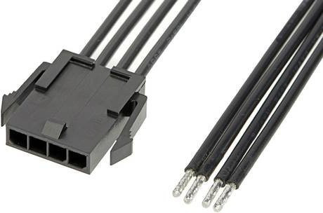 Molex Stiftgehäuse-Kabel mit 4 Polen in Schwarz - Bild 1