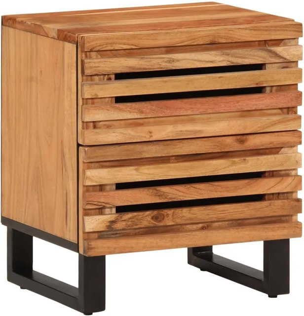 vidaXL Nachttische Set aus Massivholz Akazie, 2 Stück, Braun, B/T/H: 40 x 34 x 46 cm - Bild 1