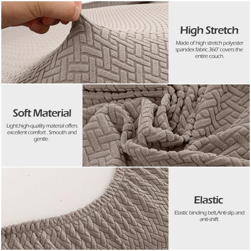 Lellen Jacquard Sofa Sitzbezug Stretch Sofa Abdeckung aus 100% Polyester, Farbe: Weiß, Breite: 60-90 cm - Bild 4
