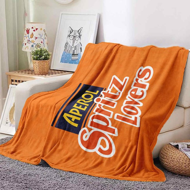 YglSeven Moderne Flanelldecke in Orange mit Grafikdesign, B/B: 100 x 150 cm - Bild 1