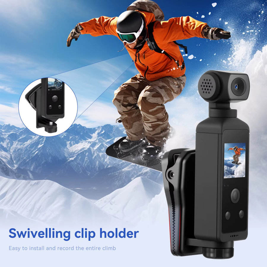 Podofo Action-Kamera mit 4K HD-Weitwinkelansicht, WIFI, 1,3-Zoll-LCD-Bildschirm und 270-Grad-Drehung, Wasserdicht, Schwarz - Bild 4