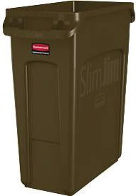 Rubbermaid Slim Jim Abfallbehälter aus Kunststoff, braun, 60 Liter - Bild 1