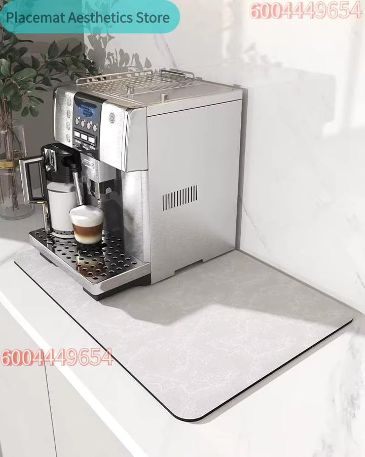 VIKAMA Kaffeemaschinen-Matte mit Gummirückseite und wasserabsorbierender Funktion für deine Küche und Arbeitsplatte - Bild 2
