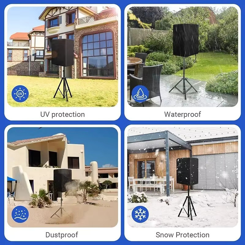 Outdoor-Lautsprecherabdeckung für PA und DJ-Lautsprecher, Schwarz, B/H/T: 27,9 x 30,5 x 45,7 cm bis 48,3 x 50,8 x 76,2 cm - Bild 5