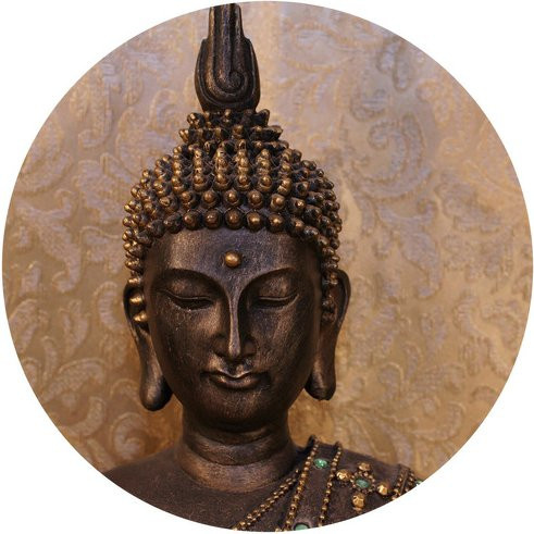 K&L Wall Art Runde Vliestapete Buddha Feng Shui Wellness, mehrfarbig, matt, B/H: 153 x 140 cm - Bild 1
