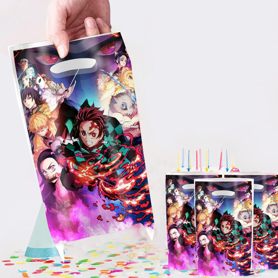 20er Set Dämonentöter Geschenkbeutel aus Papier in Multicolor für Kindergeburtstage und Partys - Bild 5