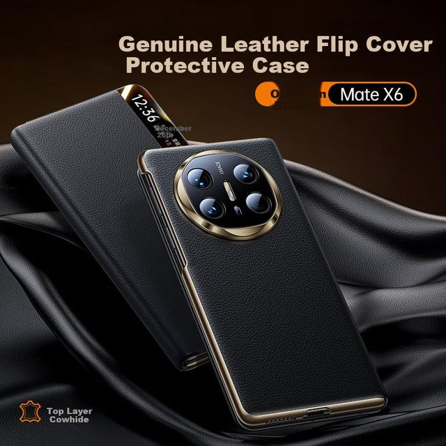 Tianjue Handyhülle für Huawei Mate X6 Sammleredition in Schwarz, ultradünnes High-End Flip Case mit magnetischer Vollabdeckung und Stoßfestigkeit - Bild 1