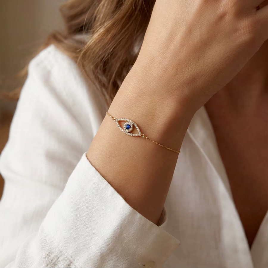 Armband Evil Eye, Blau, Zirkonia, Damen - Bild 2