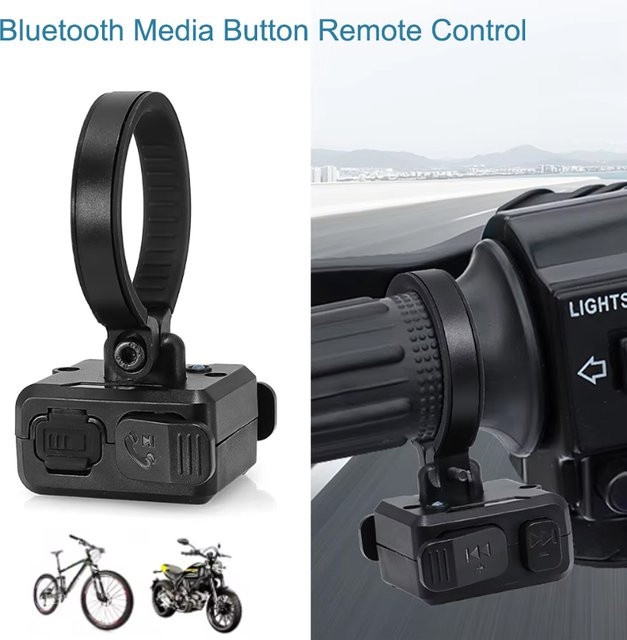 Kebidumei Bluetooth 5.3 Fernbedienung für Helm und Lenker in Schwarz - Bild 1