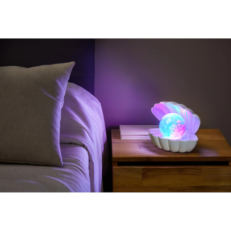 Leucht-Muschel Magic von viva domo als modernes Nachtlicht in Weiß mit RGB-Farbeinstellungen und USB-Anschluss - Bild 2
