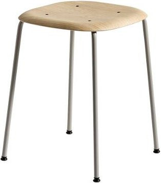 HAY Soft Edge 70 Hocker in Beige mit Holzgestell - Bild 1
