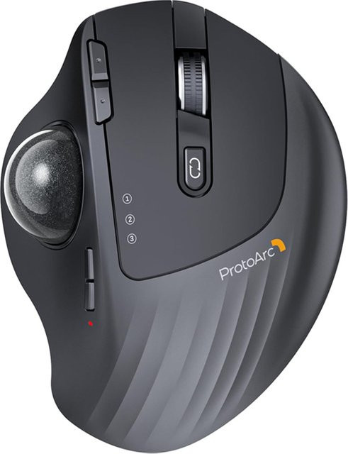 ProtoArc EM01 NL Kabellose Ergonomische Trackball-Maus mit Bluetooth, Schwarz - Bild 1