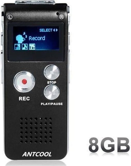 ANTCOOL Sprachrekorder in Schwarz mit 8 GB Speicher und Micro-USB Anschluss - Bild 1