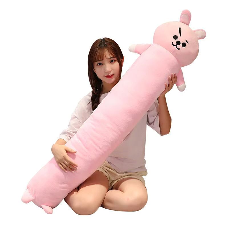 BT21 Cartoon Kissen Pink – Bequemes langes Zylinder-Kuschelkissen mit Koya, RJ, Shooky, Mang, Chimmy, Tata und Cooky - Bild 4