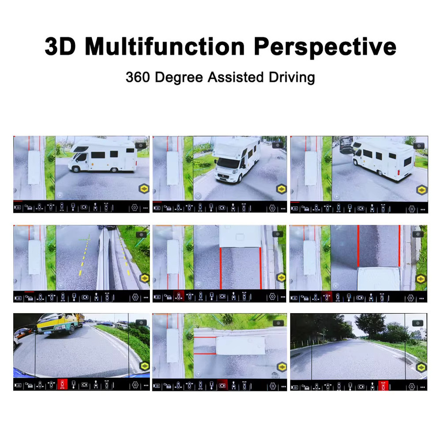 SMARTOUR 3,5D HD Autokamerasystem mit 360-Grad-Vogelansicht und DVR-Recorder für Bus und LKW, Full HD, Schwarz - Bild 2