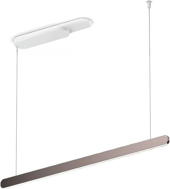 Occhio Mito linear volo 100 up LED-Pendelleuchte in Weiß matt mit Phantom-Ausführung und Occhio air Modul zur Tischbeleuchtung - Bild 1