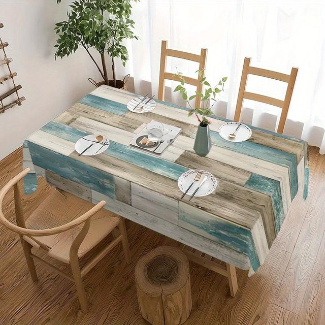Wasserdichte Tischdecke mit Vintage Holzmaserung von JMG Household Supplies, rechteckig, Mehrfarbig, B: 140 cm, L: 200 cm - Bild 1