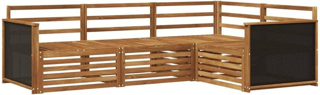 vidaXL Outdoor-Sofagarnitur aus Akazienholz in Braun, 4-teiliges L-Shape Set, B/T/H: 247,5 x 168,5 x 73 cm - Bild 1