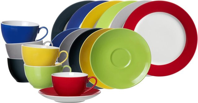 Ritzenhoff & Breker Kaffeeservice Doppio aus Porzellan 18er Set Multicolor - Bild 1