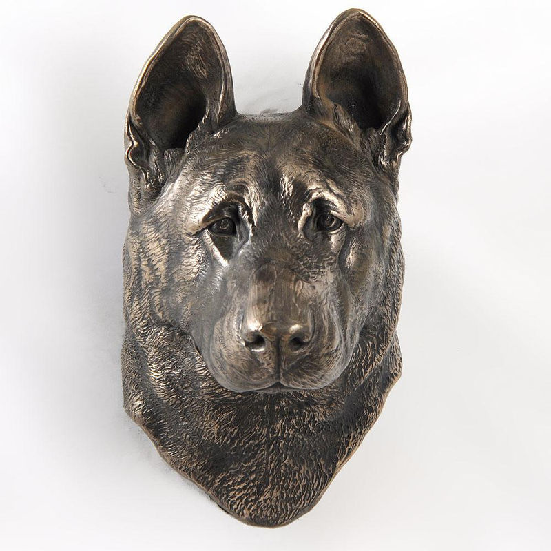 Art-Dog Wanddeko Schäferhund und Deutscher Schäferhund Büste zum Aufhängen in Braun aus Kunstharz und Metall - Bild 5