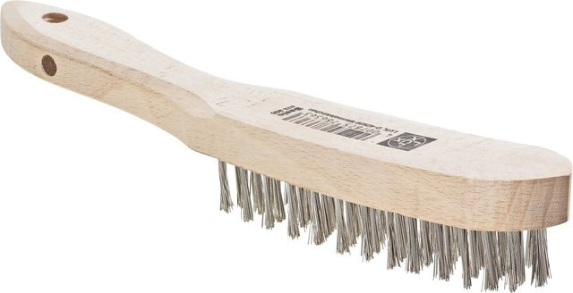 LUX-TOOLS Drahtbürste aus rostfreiem Stahl 4-reihig für Holz und Metall - Bild 1