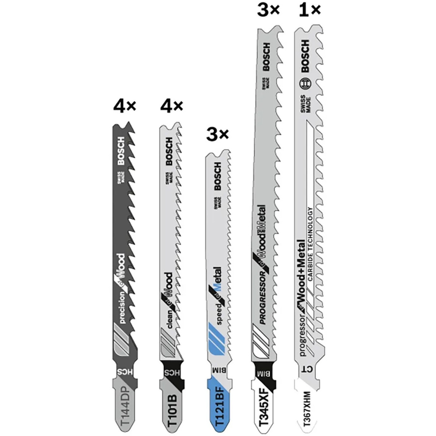 Bosch Stichsägeblatt-Set Multi Material für Holz und Metall, 15-teilig, T-Schaft, Silber - Bild 2