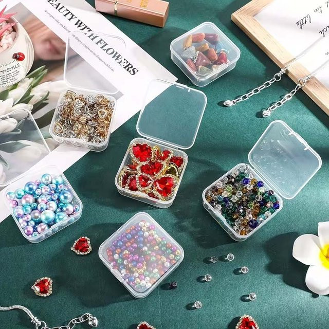Transparente Schmuckbox aus Kunststoff für die Aufbewahrung von Ohrringen und kleinem Schmuck, 1 oder 3 Stück - Bild 1