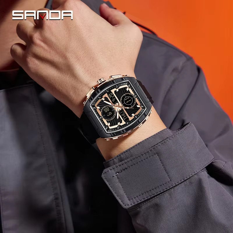 SANDA Digitaluhr, Weiß, Kunststoff, Herren - Bild 2