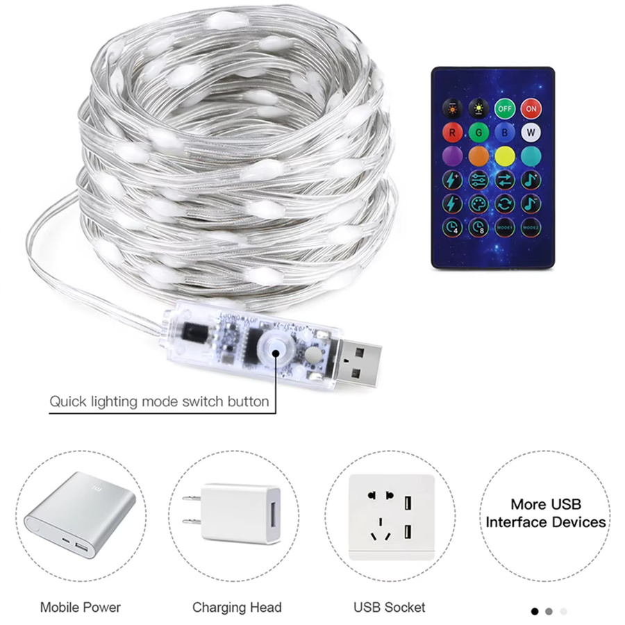 CHNAITEKE Dreamcolor RGBIC LED Lichterkette mit Bluetooth APP-Steuerung und USB-Anschluss, Multicolour Dekolichterkette für Party und Hochzeit - Bild 2