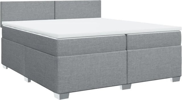 vidaXL Boxspringbett mit Matratze Hybrid-Design in Grau, B/T: 200 x 200 cm - Bild 1