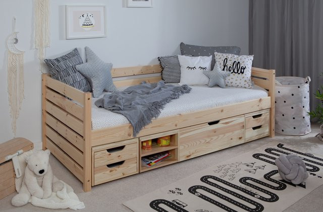 TiCAA Sofabett Naomi mit Funktionsschubkästen, B/T: 90 x 200 cm - Bild 1