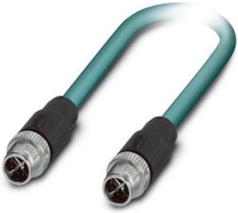 Phoenix Contact 1407483 Sensor-Aktor-Steckverbinder Cat6a Ethernet LAN Stecker gerade, 8 Polzahl, blau/grün, Länge: 1,00 m - Bild 1