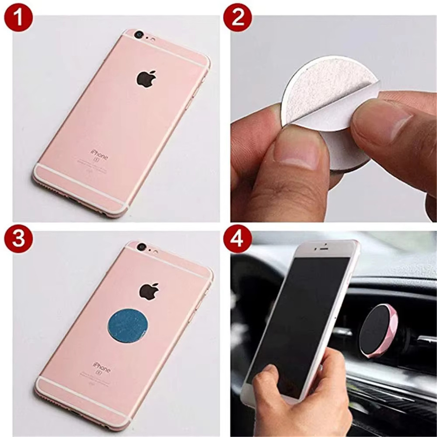 Magnetische Eisen-Blatt Aufkleber in Silber als Metallplatte für Auto-Handyhalterungen und iPhone-Ständer - Bild 5