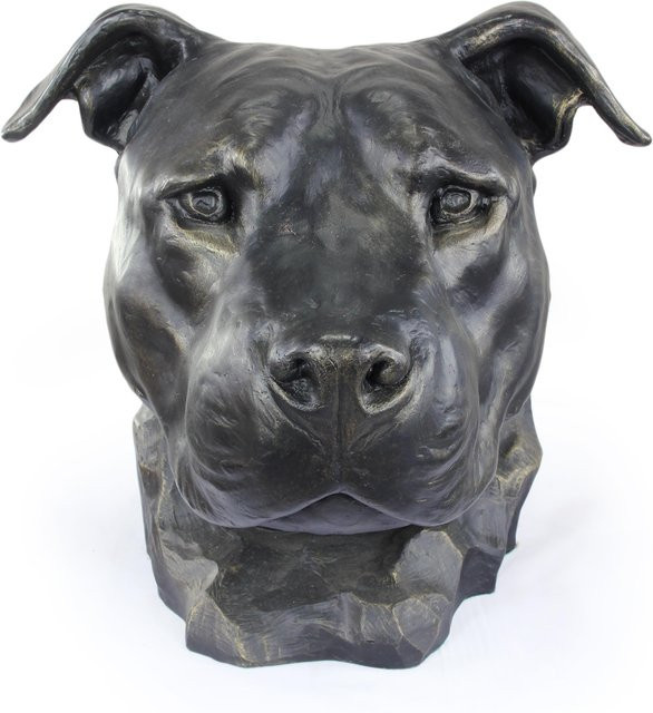Art-Dog Hundebüste Amerikanischer Staffordshire Terrier Amstaff als Dekoration für Garten und Wohnzimmer - Bild 1