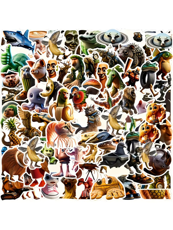 100 Stück kreative und abstrakte Brain-Sticker in Multicolour aus Papier - Bild 3