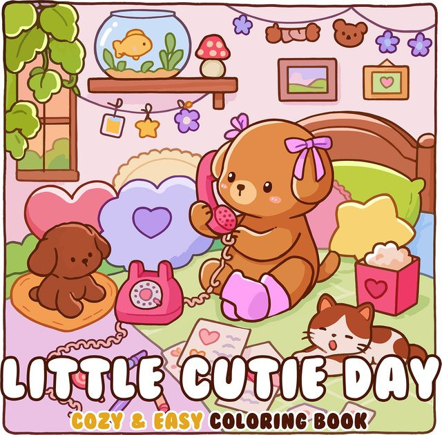 LITTLE CUTIE DAY Malbuch für Erwachsene mit einfachen Mustern in Multicolour - Bild 1