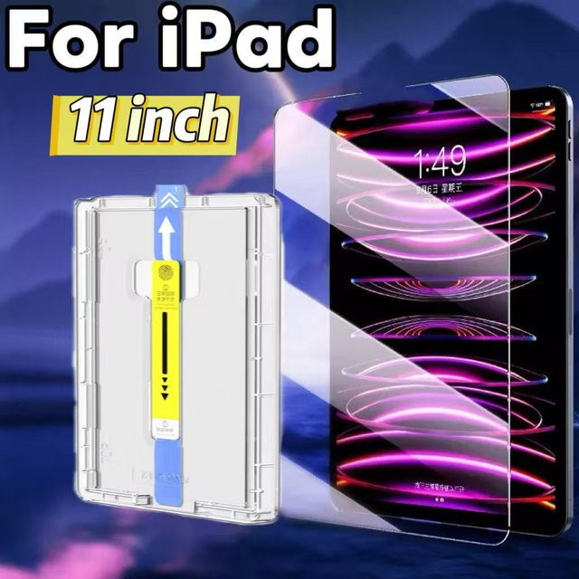 Gehärtete Glasfolie für Apple iPad Pro 11 Zoll 2024 mit automatischer Staubentfernung und einfacher Installation, transparent - Bild 1